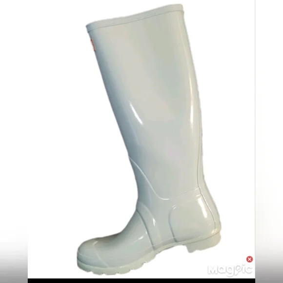 Hunter Original Tall Blue Green Waterproof 7 Boot W/ Matching Metallic Socks - Picture 5 of 16